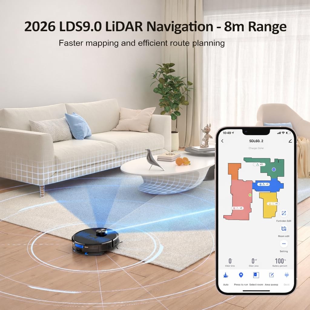 Design e Potenza: Robot Lubluelu 4500Pa con Mappatura Laser Smart - 2