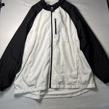 Russell Athletic Full-Zip Lined Windbreaker with Hood XL Black  White