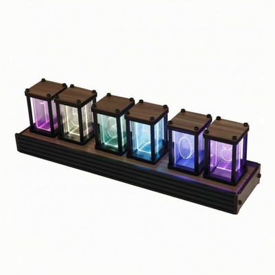 Electronic Clock with Tube Display Retro-Futuristic Nixie Tube Clock for