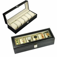 6 Slot Jewelry Box Display Case Watch Box Watch Case PU Leather Box Gift Hot