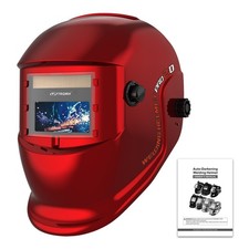 Auto Darkening Welding Helmet, Solar Powered Welding Hood, Wide Shade 4/9-13