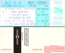 ERIC CLAPTON CONCERT TICKET STUB, 9/14/1995, CORESTATES SPECTRUM