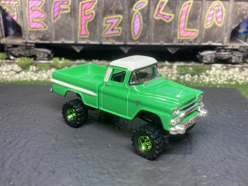 1959 GMC Pickup Truck Lifted 4x4 1/64 Diecast Customized M2 Machines Custom