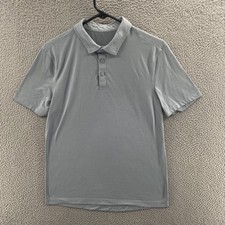 Lululemon Shirt Mens Small Gray Evolution Polo Performance Golf Athletic Logo