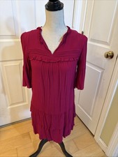 PINK PERFECTION Gap Hot Pink Shortsleeved Knee Length Rayon Dress Size XSP