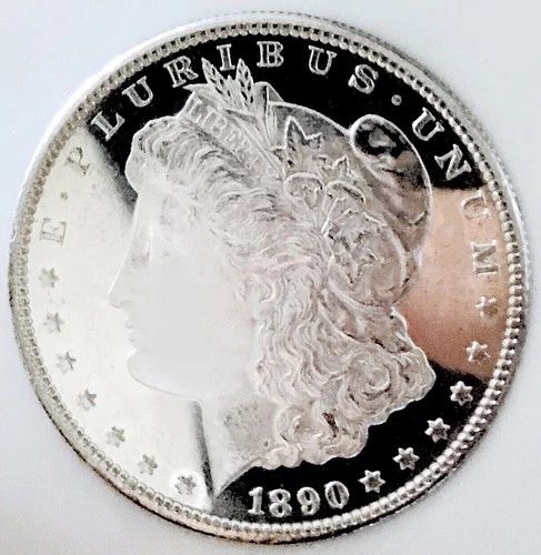 1890 CC MORGAN EPIC DMPL! MOST EYE POPPING BLACK MIRRORS! MS+++++WOW  NR #64587