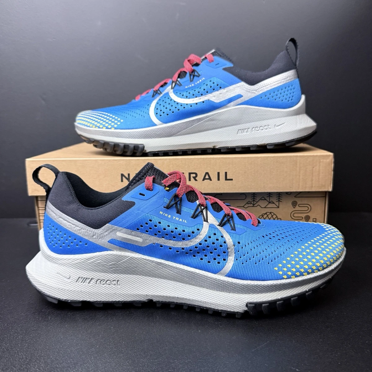 Nike React Pegasus Trail 4 Light Photo Blue Silver for Sale 