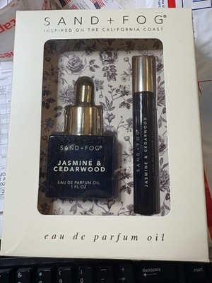 Sand & Fog Eau de Parfum Oil Discovery Set Jasmine &Cedarwood 1 OZ &TRVL BOTTLE