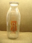 Hall's Dairy Millerstown, Pa. Glass Milk  Bottle Quart Home Farm Cow USA Vintage