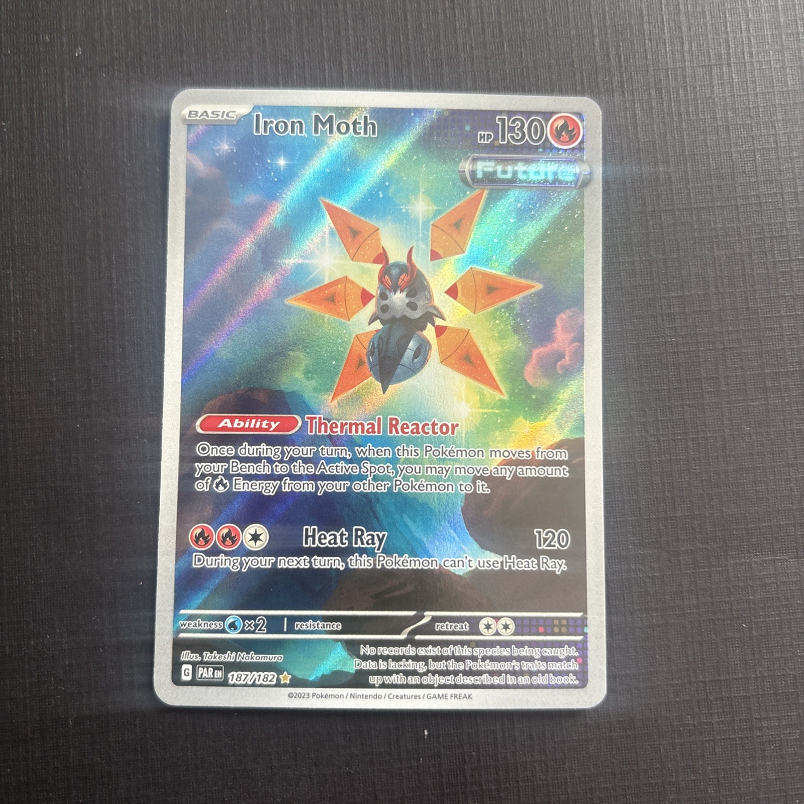 Pokemon TCG Iron Moth 187/182 Illustration Rare Scarlet & Violet Paradox Rift NM