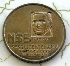 COIN URUGUAY 5PESOS 1975 UNC 235