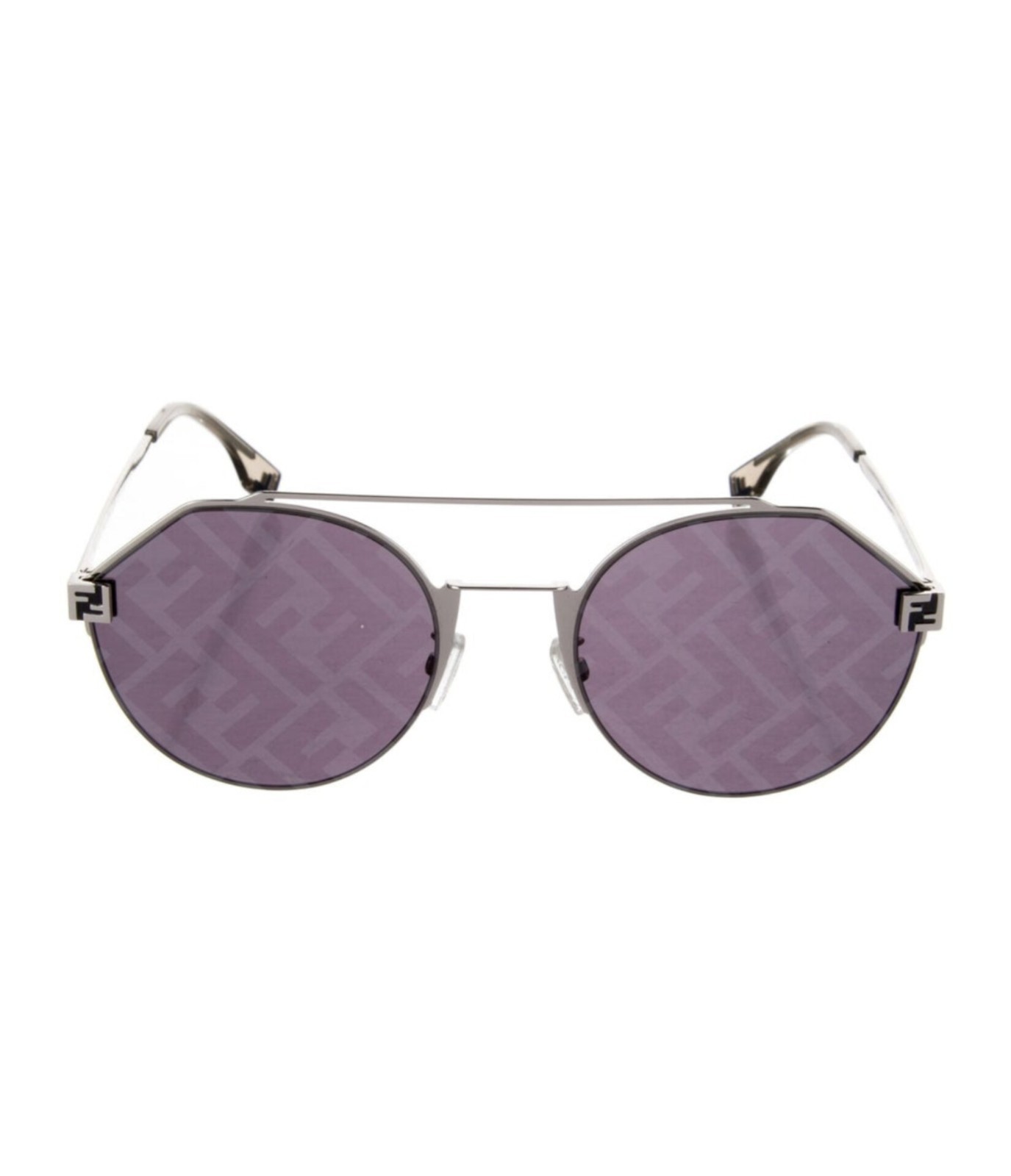 Fendi FE40060U silver blue FF pattern mirror sunglasses 55-21-145