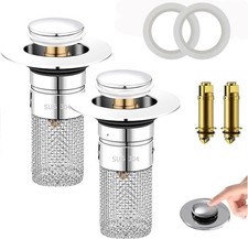 2Pcs Bathroom Sink Plug Stopper Wash Basin Core Bounce Pop Up Drain Filter US
