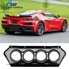 Fits 23-25 Chevy Corvette C8 Z06 Zr1 Oe Black Quad Exhaust Tips W Iron Grille