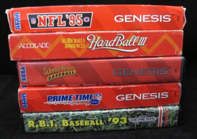 Lot 5 Sega Genesis Sports Games RBI Baseball Prime Time NFL 95 Complete in Box