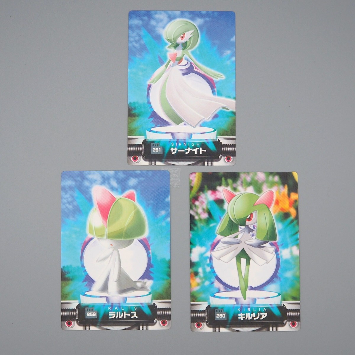 Pokemon Card Zukan Carddass 3set Ralts Kirlia Gardevoir Holo Rare