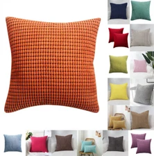 Soft Corduroy Solid Cushion Cover Throw Pillow Cases Home Sofa Bed Decor US