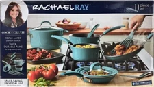 Rachael Ray 11- Piece Nonstick Cookware Set (Blue)