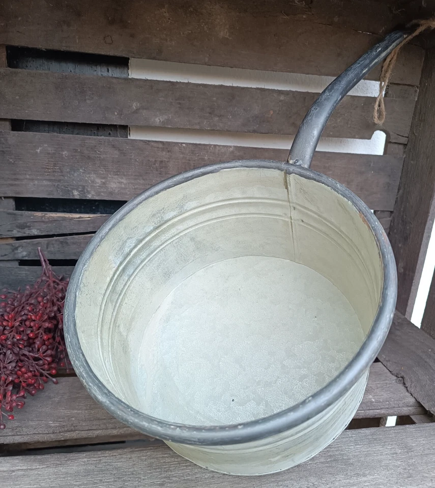 ❤Grosser  Zink - Topf  zum bepflanzen  Vintage Usedlook  antik  Deko  Pflanze  ❤ - Bild 2 von 3