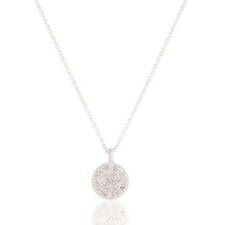 Round White Topaz Gemstone 925 Sterling Silver Single Chain Pendant Jewelry