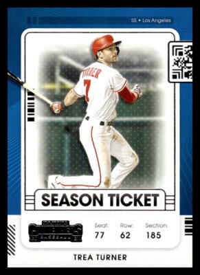2021 Panini Contenders  Trea Turner #4 Los Angeles Dodgers Baseball Card