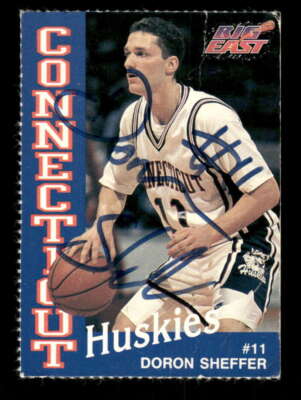 1993-94 Connecticut team issue  Doron Sheffer signed auto autograph  GVG crease 