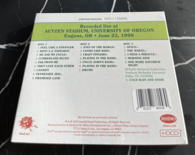 Grateful Dead Dave's Picks 44 Vol 44 6/23/1990 Eugene Oregon NEW