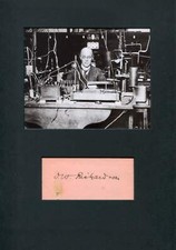 Owen Richardson NOBEL PRIZE autograph signed album page mounted