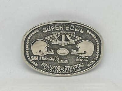 Vintage NFL ''Super Bowl XIX San Francisco vs Miami 1-20-85'' Belt Buckle