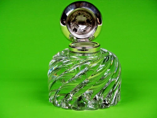 Sterling Silver And Cut-Glass Inkwell. Attributed To Baccarat From Franc.6.25 LB - Picture 4 of 12