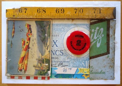 JEFF BROWN Artwork found objects and materials collage assemblage OOAK