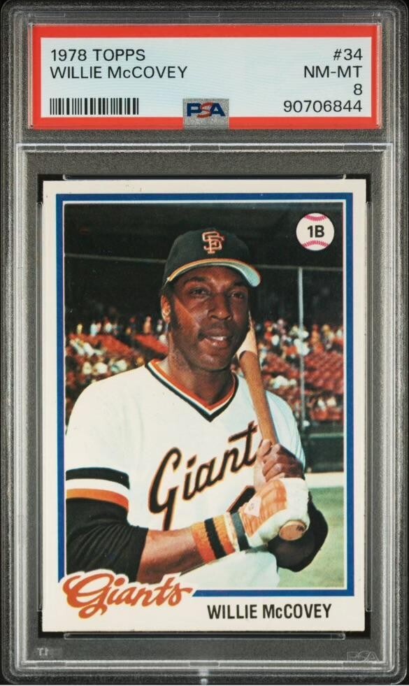 VINTAGE 1978 Topps WILLIE McCOVEY # 34 -▶HOF !!!◀-🔥WELL CENTERED🔥 - PSA 8