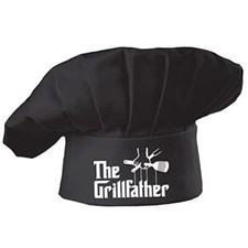 Funny Chef Hat -The Grillfather-Gifts for Fathers Mothers Day, One Size Black