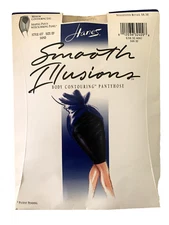 HANES Smooth Illusions SAND Sheerer Silky Body Contouring Pantyhose Size EF