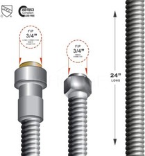 Copper Lead Free 24" Water Heater Connector with 3/4'' FIP x 3/4'' FIP Fittings