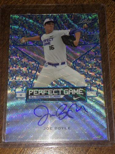 JOE BOYLE 2016 Leaf PERFECT GAME Autograph BLUE STAR WAVE #2/12 RAYS NOTRE DAME - Picture 3 of 5
