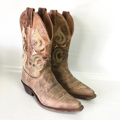 Justin Bent Rail 9b Puma Tan Leather Distressed Western  display picture 3