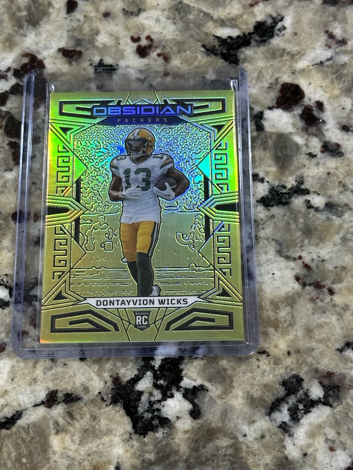 2023 Panini Obsidian #138 Dontayvion Wicks /10 GOLD FLOOD Rookie 🔥