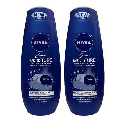 2 Pack Nivea Creme Moisture Moisturizing Body Wash 16.9 oz for Dry Skin RARE