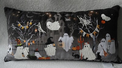 Halloween Tk Maxx 2024 bestickt langes Kissen 71 cm & Pad gruselige Geisterparty