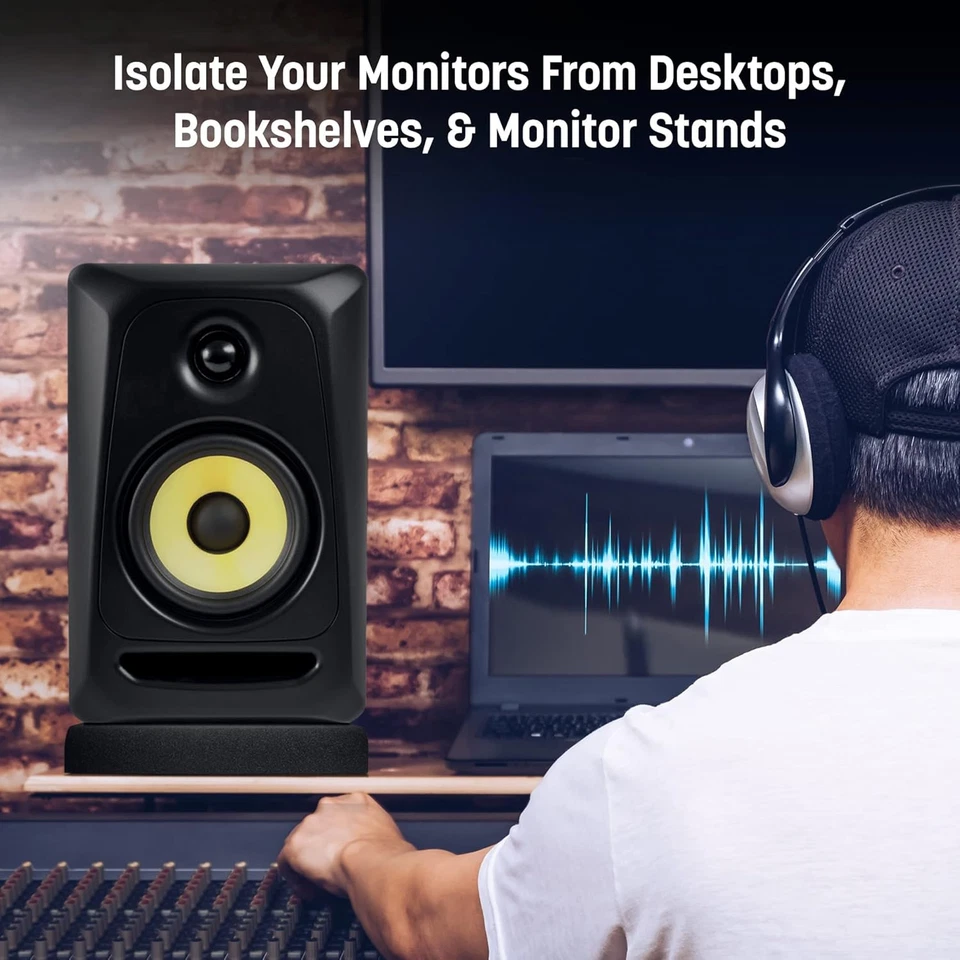 Almohadillas de aislamiento para monitor de estudio - Adecuado para altavoces de 6,5"- 8" pulgadas - Spea grande Foto 2 de 4