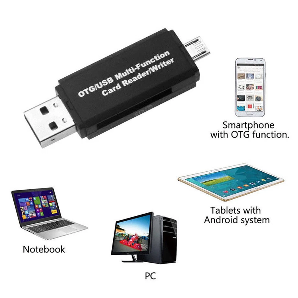 USB 2.0 OTG Adapter Kartenleser Speicherkartenleser Card Reader Micro Micro SD, - Bild 4 von 4