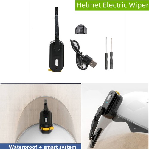 Motorcycle Helmet Electric Wiper Helmet Windshield Wiper with Adjustable Bracket - Picture 2 of 7