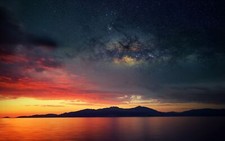 Landscape sand night sky Custom Gaming Mat Desk