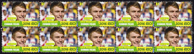 CONNOR FIELDS MENS BMX 2016 RIO OLYMPICS GOLD MEDAL VIGNETTE STAMPS
