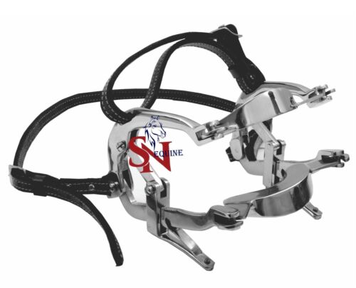 Equine Dental Millenium Speculum Horse Mouth Gag Stainless Steel Leather