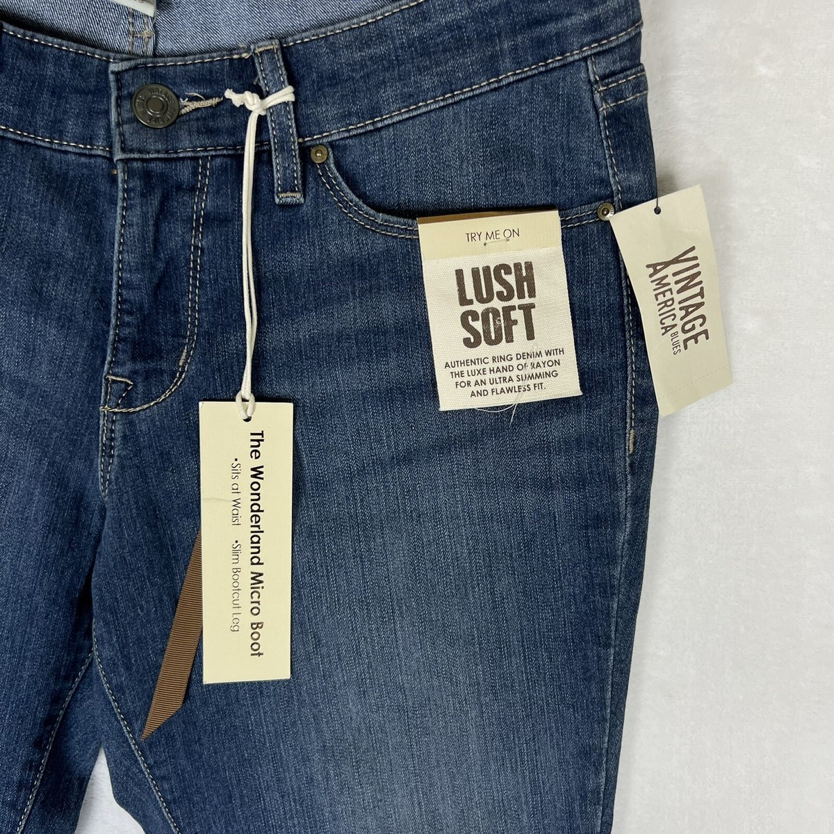Vintage America Jeans Womens Size Wonderland Micro Bootcut Blue