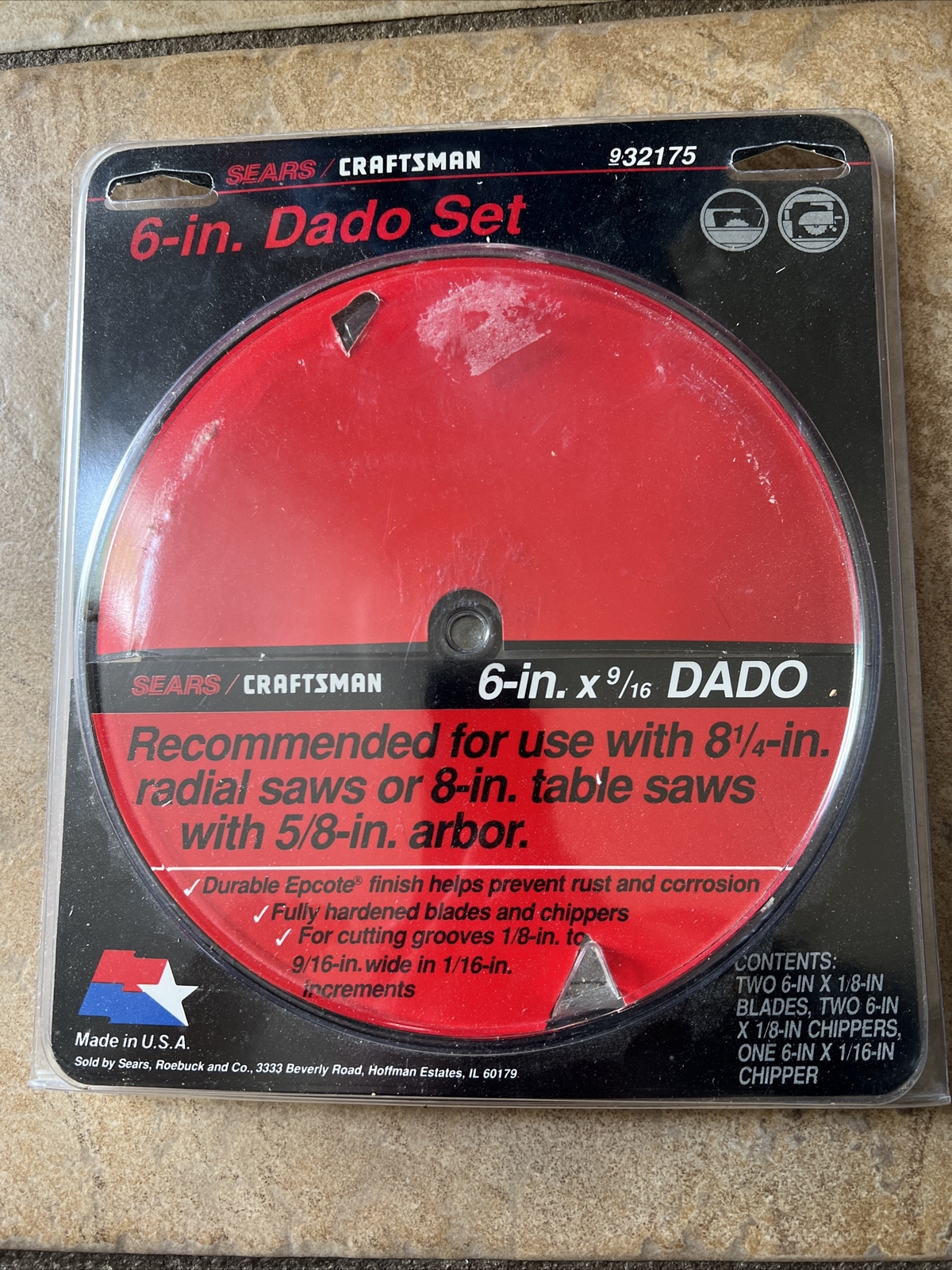 6” Sears Craftsman Table Saw Dado Blade Cutter Set 5/8” Arbor 932175USA Sealed eBay