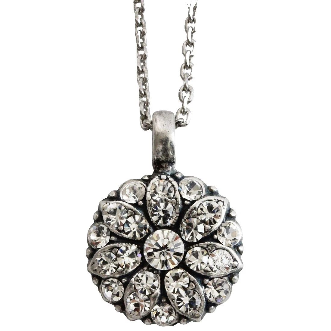 Mariana Cristal plata plateado Collares y colgantes hechos a mano