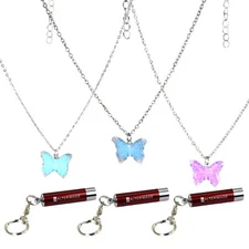 AlterImage Captivating Butterfly Glow In The Dark Necklaces 3 Pack Green Blue &